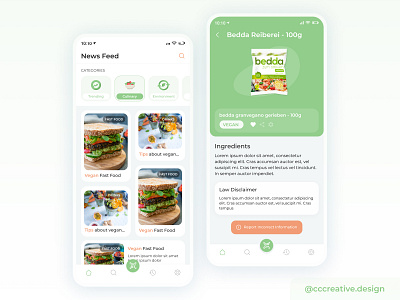 Food Data App UI Design