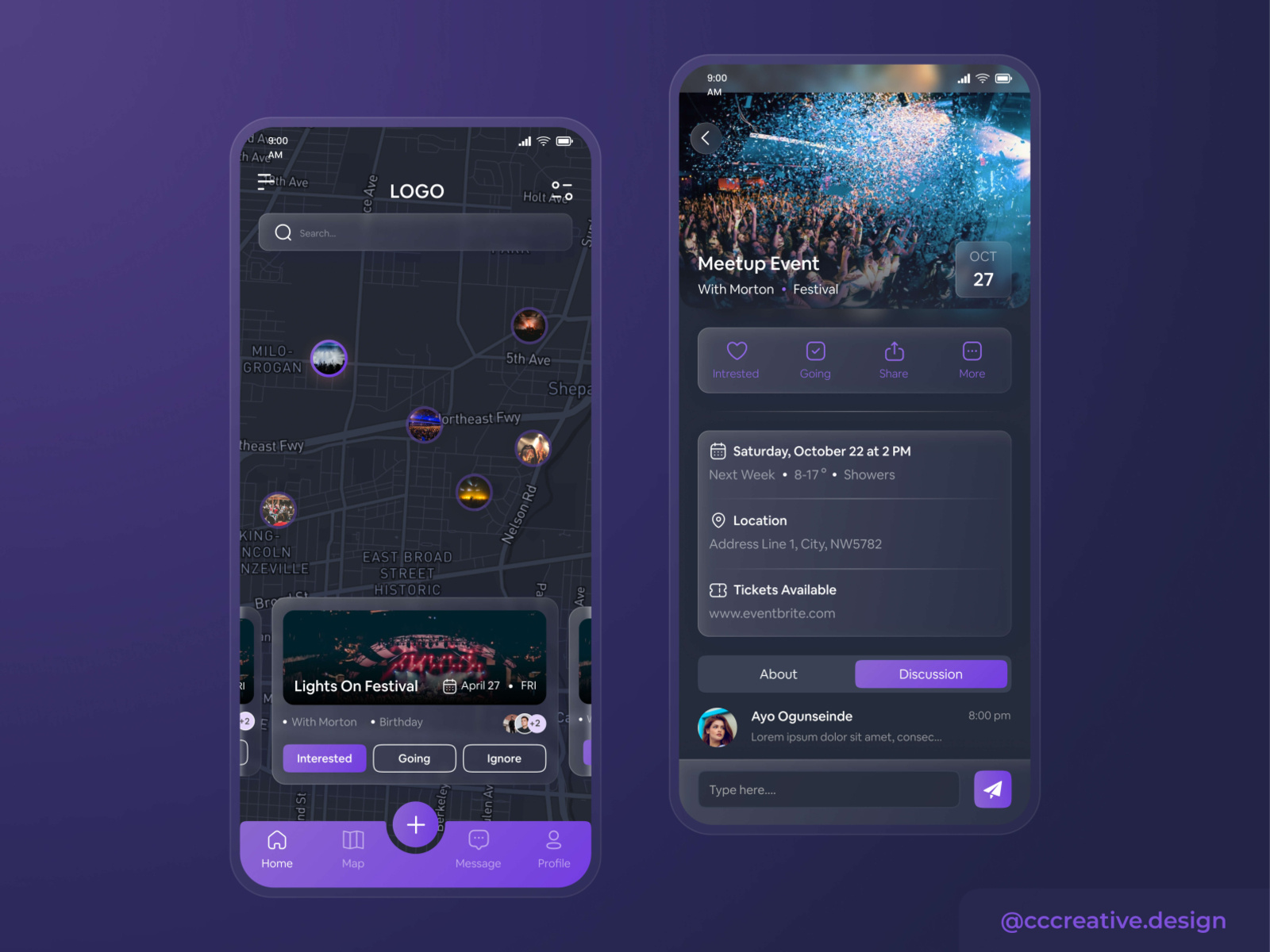 Events App UI Design by CC Creative on Dribbble