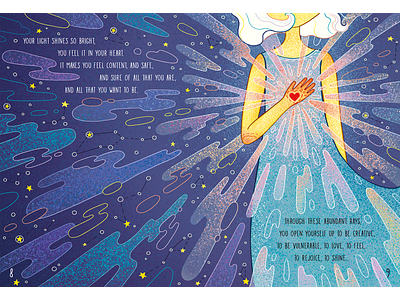 Shine 8-9 children book illustration constellations glow heart illustration shine space stars