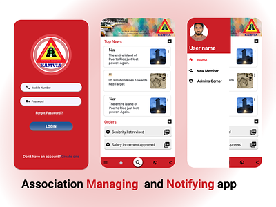 Association managing and notifying app app design management app mobile mobile app notification ui ux