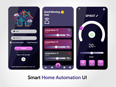 Smart home automation mobile UI