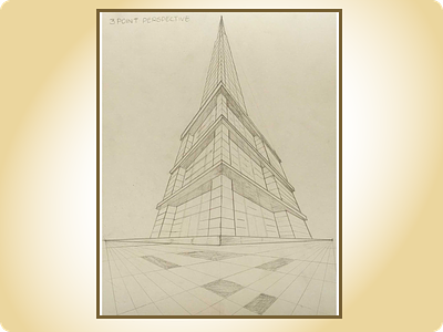 Three point perspective drawing 3d 3pointshot design drawing illustration pencil sketch perpective view