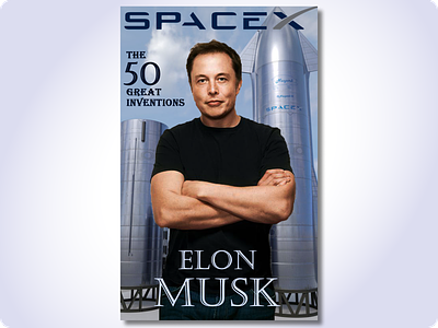 Magazine cover image elonmusk banner banners cover cover design design elonmusk poster typography