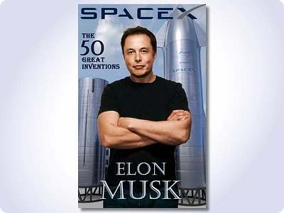 Magazine cover image elonmusk banner banners cover cover design design elonmusk poster typography