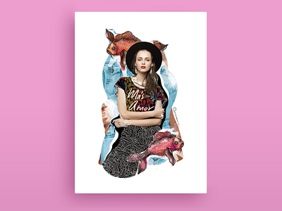 Piscis art collage design editorial horoscope illustration magazine