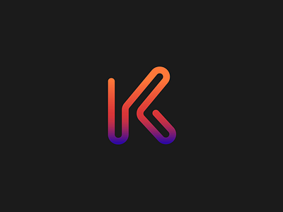 K branding colorful concept design gym logo logomark symbol vector