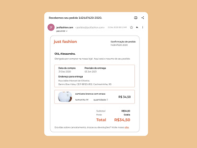 Daily UI Challenge #017 - Email Receipt