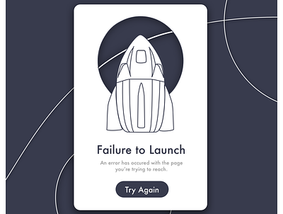 Launch Error State design error state icon illustration line art spacex ui vector