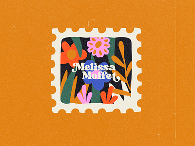 Melissa Moffet Stamp Illustration 70s branding coach branding coaching flower illustration flowers icon logo postage stamp stamp stamp design typography