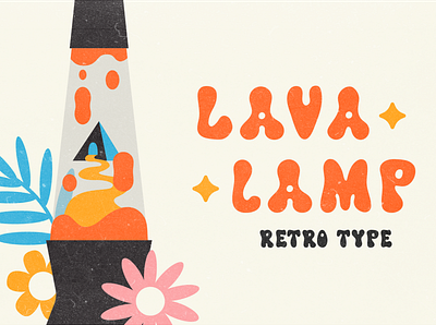 Lava Lamp Font 70s 70s font colorful custom font flowers groovy handdrawn hippie lava lamp psychedelic retro thick type typography vintage