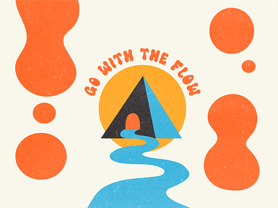 Go with the flow - Lava Lamp 1970 70s blob display font flower child font groovy hippie hippy illustration lava lamp psychedelic psychidelic pyramid retro typography vintage