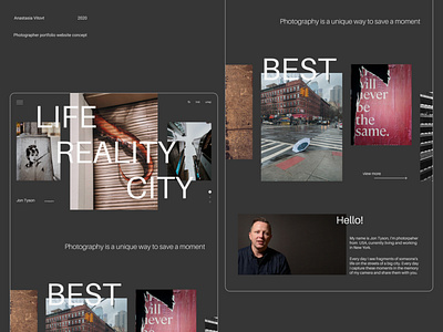 Photographer portfolio website concept