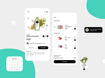 Online grocery store with subscription app design ui