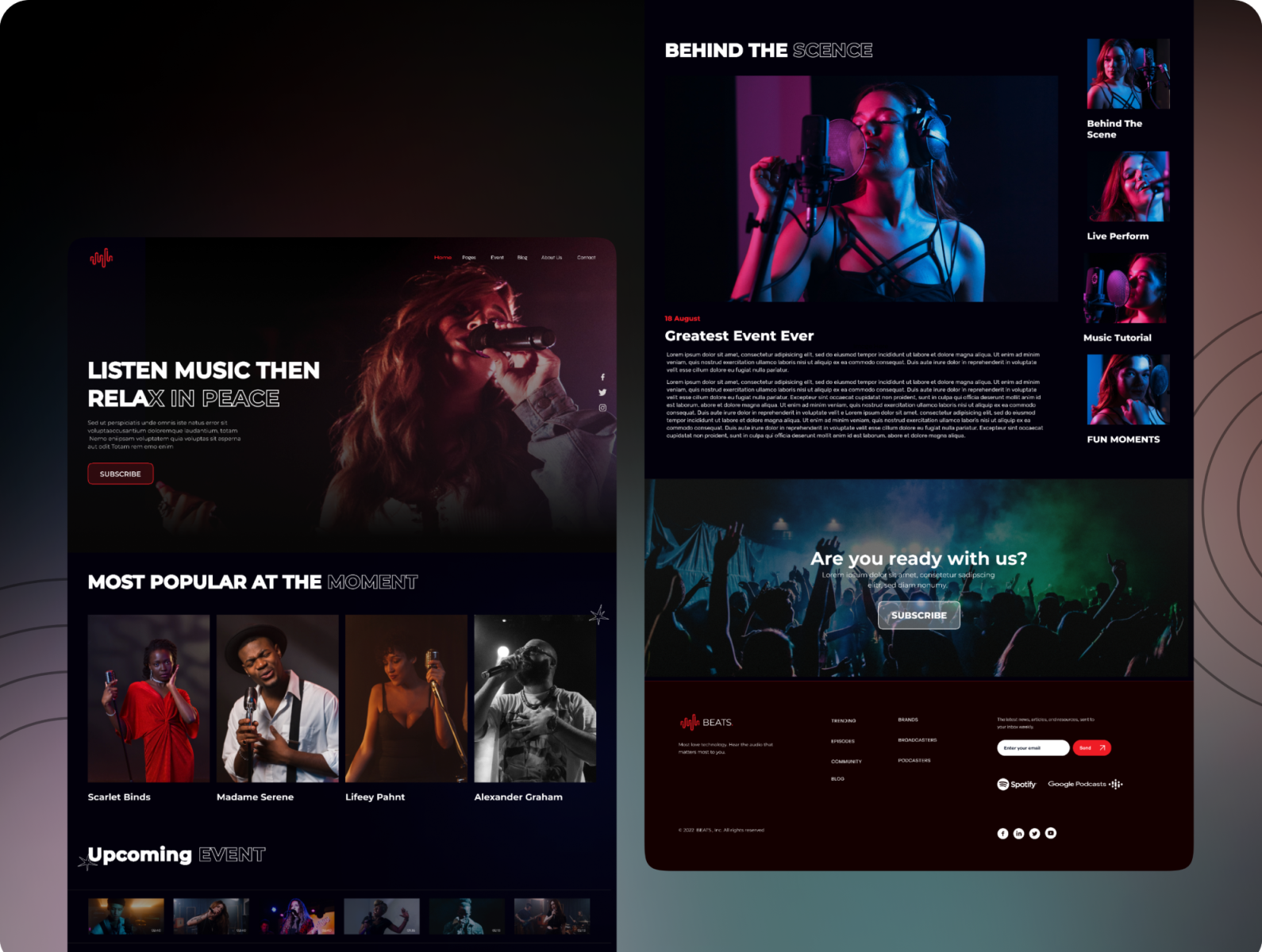 Music Landing Page by Pooja Gupta on Dribbble