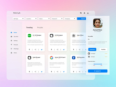 Job board app design app designer app ui design app ui ux application dashboad job job application job board uidesign uiuxgraphic website