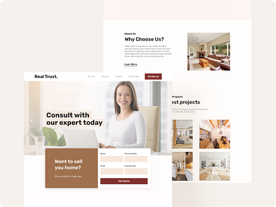 Real Estate Website: Real Trust realestate realestatebusiness uiuxdesign uiuxdesigner webdesign websitedesign