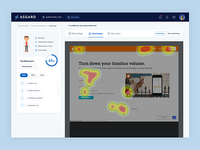 Asgard Analytics - Heatmap analytics app dashboard data interface research ui