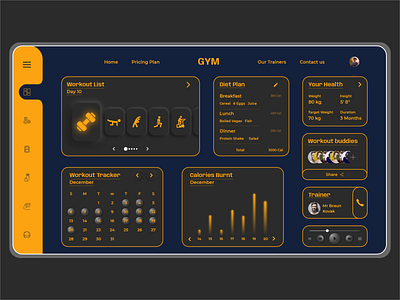 Gym Dashboard Design dashboard design ui uidesigner userexperience ux uxdesigner web