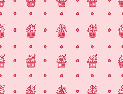 Seamless pattern for girls with pink houses. children design illustration pattern girl vector
