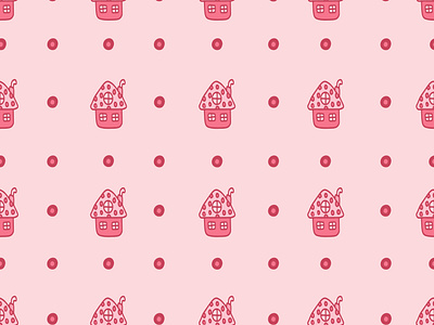 Seamless pattern for girls with pink houses. children design illustration pattern girl vector