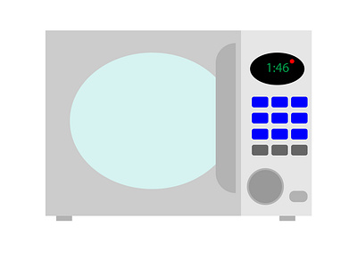 The microwave is gray. Isolate vector illustration.