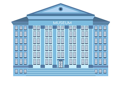 Vector illustration of a museum building. Historic building ю