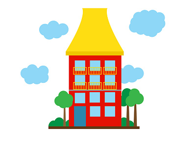 Beautiful children's house on a white background.