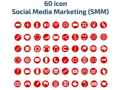 Big set 60 icons Social Media Merketing (SMM). Vector style. design icon icon design icon set iconography illustration smm social social media social media design social network socialmedia vector