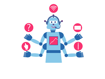 Chatbot concept. Bot answers questions from several users. ask bot chatbot concept illustration online robot support vector