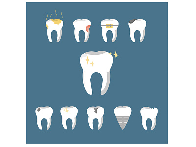 Cartoon Formation Dental Problems Set Health Care Tooth Concept coronavirus dental dental care dental logo dentist dentistry design illustration tooth vector