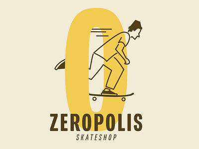 Logo for Zeropolis skateshop in Lille, France. art design flat illustration illustrator logo skate skateboard typography vector