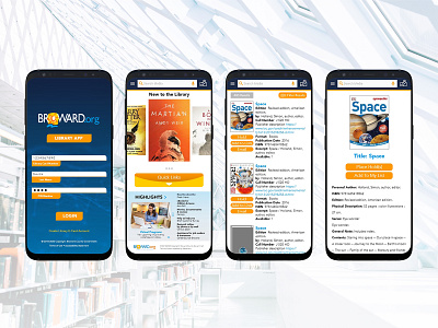 Broward County Library App - Comp app branding comp design library ux xd