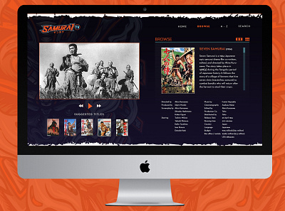 Samurai TV - Web portal for Video design interface samurai ux video website