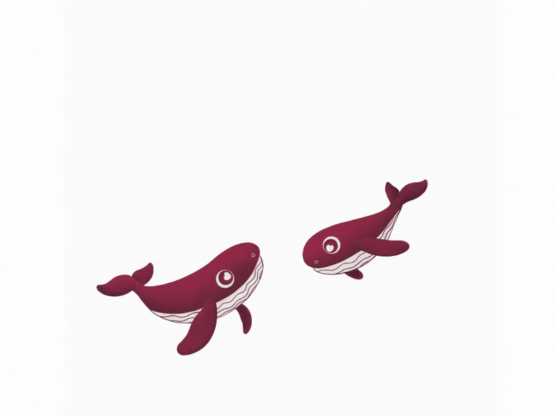 Whales in love 2d animation character design fish flat graphic design illustration motion graphics valentines day whale