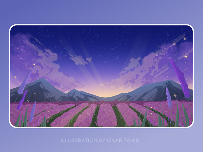 Lavender Field art design digital illustration