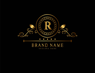 LOGO LETTER R PREMIUM GOLD branding design flat icon logo luxury logo typography ui ux vector web