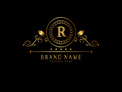 LOGO LETTER R PREMIUM GOLD