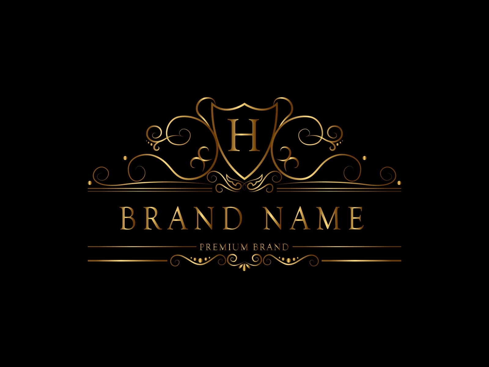 H Letter Floral Gold logo. Classy drawn emblem for book design, weeding  card, brand name, business card, Restaurant, Boutique, Hotel.::  tasmeemME.com