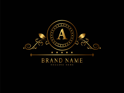 LOGO LETTER A PREMIUM GOLD branding design gold logo letter logo lettering logo logotype luxury gold luxury logo typography ui ux vector
