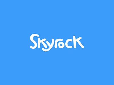 Skyrock Logo blue brand children clean design identity lettering logo logotype mark minimal rebrand school skyrock type typography