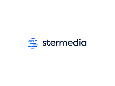 Stermedia Logo ai blue brand branding clean design flat icon identity logo mark minimal software house tech typography vector