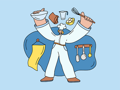 For breakfast today, pancakes! character cook design digital doodle doodle art illustration procreate vector