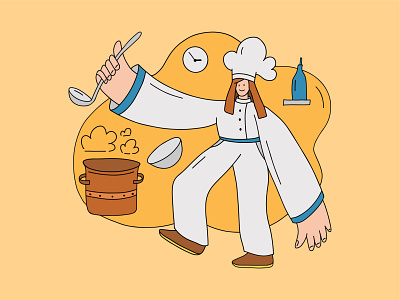 What soup of the day? art character cook design digital doodle doodle art illustration kitchen procreate vector