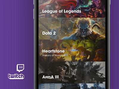 Framer + Twitch Experiment app concept design games iphone proto twitch ui