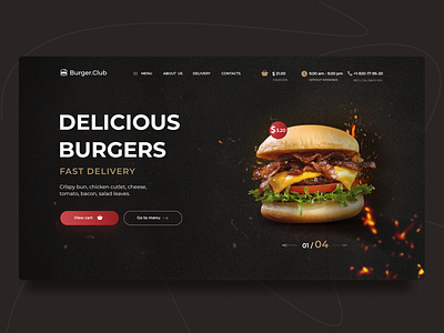 Burger.Club adobe photoshop burger figma food photoshop web webdesign