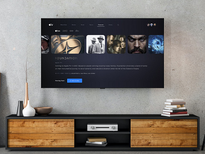 Apple TV Interface Concept adobe xd apple apple tv concept design flat interface minimal mockup modern tv ui ux