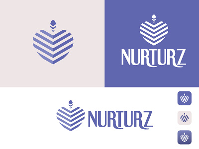 Nurturz Logo Design app branding design flat icon illustrator logo minimal typography vector