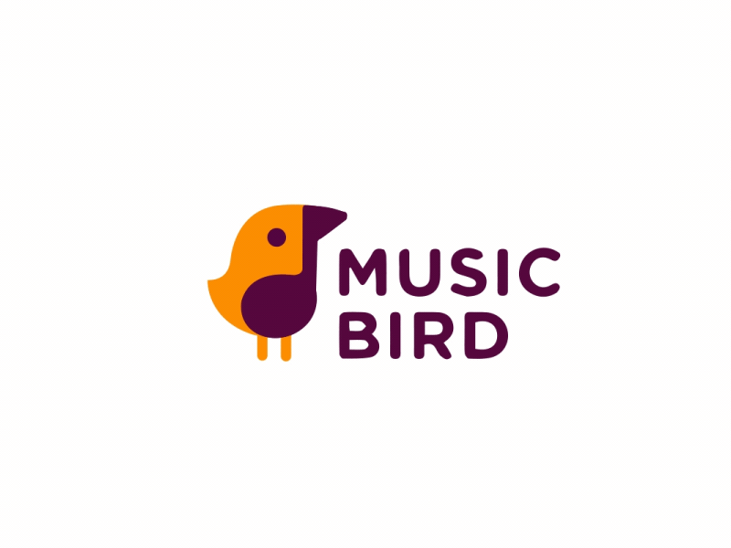 Music bird Logo Animation 2d 2danimation aftereffects animated gif animation design illustration logo logo animation logos