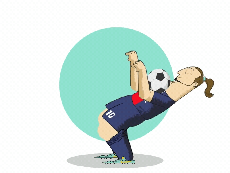 ZLATAN Animation 2d 2danimation aftereffects animated gif animation ball blue character animation character design design duik football gifs illustration jump motion graphics player raber hose zlatan
