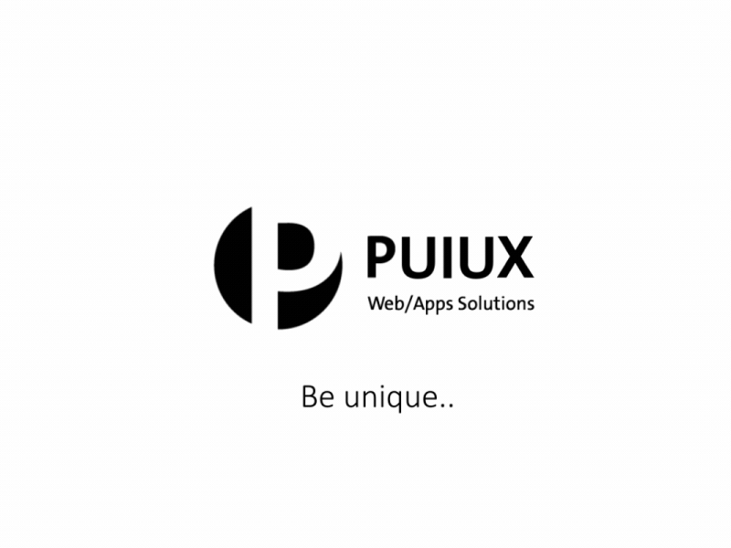 PUIUX logo animation 2d 2danimation aftereffects animated gif animation apps branding graphic design intro logo logo animation motion graphics outro reveal web